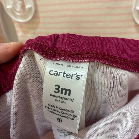 Carter’s Baby 3 Pc Pink Pants Outfit w/Hooded Fleece Zip Up Vest - 3 Mos - Picture 9 of 11